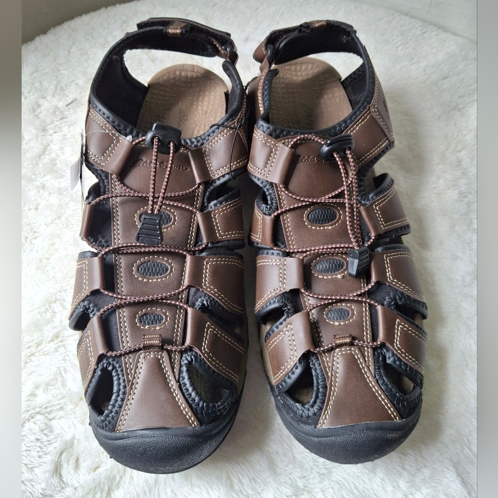 Eddie Bauer Meridian Brown and Black Men's Sandals Size 12.